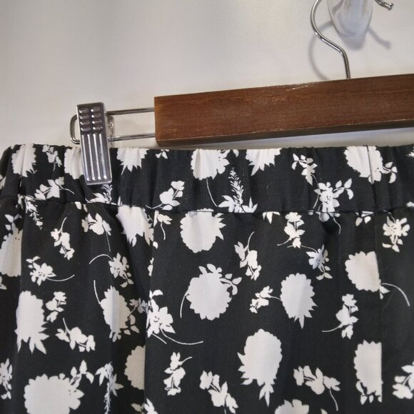 Vince Camuto Black and White Floral Wide Leg Pant Size 14 - Picture 10 of 12